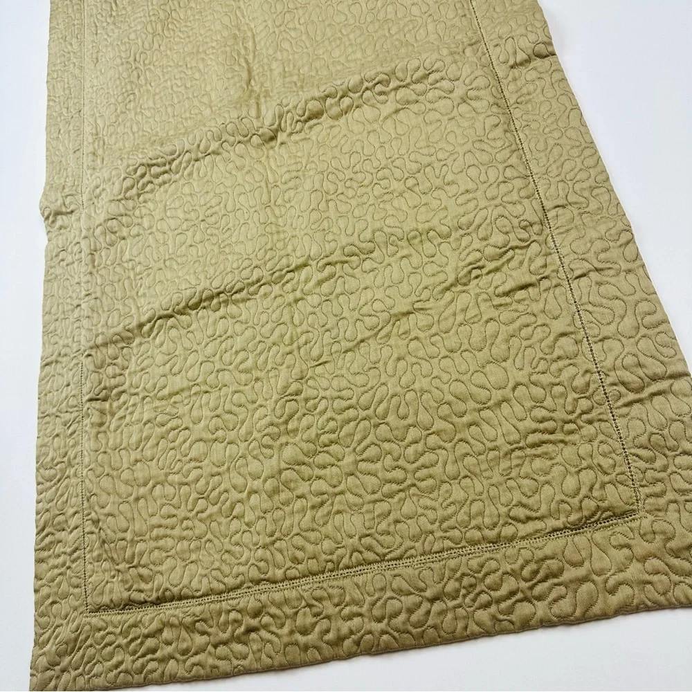 Peacock Alley Tan Camel Egyptian Cotton Quilted King Pillow Shams Set of 2